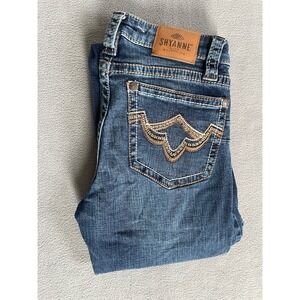Shyanne Bootcut Blue Jeans Embroidered Sz 27 (26x33)  Western Cowgirl Festival